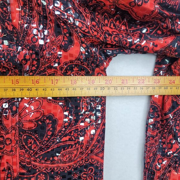 Koret Womens Red Paisley Embellished Jacket Size Small Full Zip Long Sleeve - Picture 10 of 12